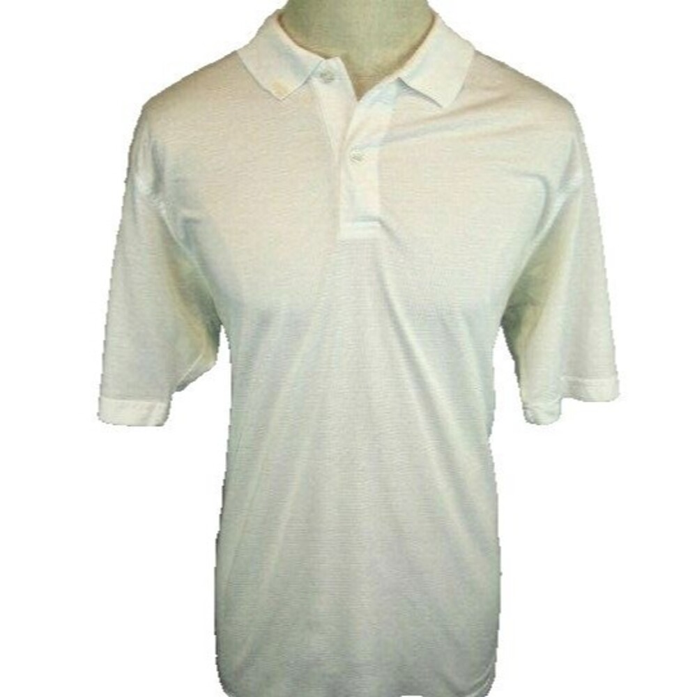 Mens Ashworth White Moisture Wicking SS Golf Shirt sz M